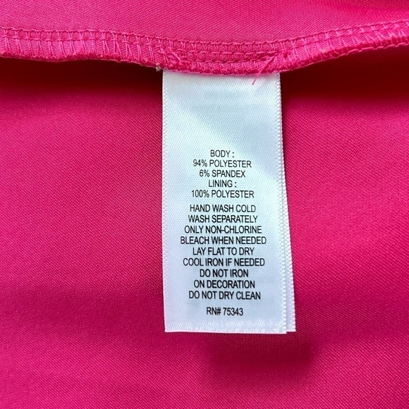 Cynthia Rowley 💵 Fit & Flare Size 4 Barbie Pink Dress w/ Pockets Scalloped Hem - Picture 10 of 13